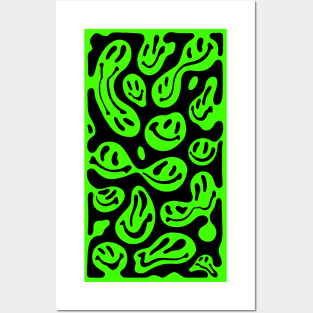 Green Melting Smiles Posters and Art